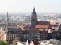 Hannover von oben - von links... Kreuzkirche, Anzeiger-Hochhaus und Marktkirche in der Altstadt von Hannover
