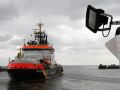 Aussichtsplattform Alte Libe in Cuxhaven - die 'Neuwerke, ein Schiff der Küstenwache
