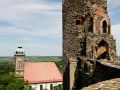 Stolpen  in der Sächsischen Schweiz - die Burgruine Stolpen und die historische Stadtkirche