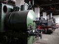 Das Bayerische Eisenbahn Museum in Nördlingen - Dampflokomotiven im Ringlokschuppen, vorn die Dampfspeicherlok 4