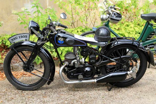 NSU 201 ZD Pony, Baujahre 1934 bis 1936 - Einzylinder-Zweitaktmotor, 198 ccm, 6,5 PS bei 4000/min NSU 201 ZD Pony, Baujahre 1934 bis 1936 - Einzylinder-Zweitaktmotor, 198 ccm, 6,5 PS bei 4000/min