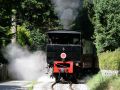 Dampfzug der Achenseebahn im Schiebebetrieb vor Eben