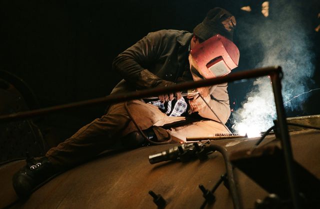 Dampflokwerk Meiningen - Arbeit in der Kesselschmiede Dampflokwerk Meiningen - Arbeit in der Kesselschmiede