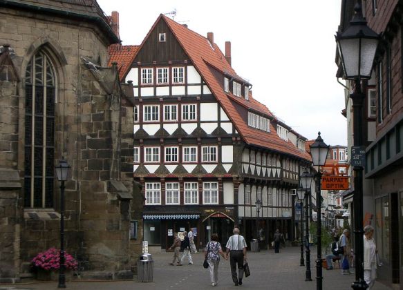 Fussgängerzone von der Oster-Strasse zum Pferdemarkt, Hameln Fussgängerzone von der Oster-Strasse zum Pferdemarkt, Hameln