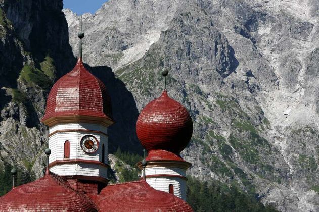 Königssee - Wallfahrtskapelle St. Bartholomä auf der Halbi Königssee - Wallfahrtskapelle St. Bartholomä auf der Halbi