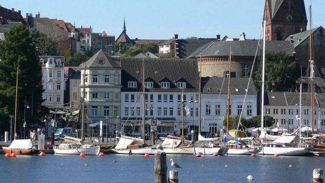Flensburg - Blick von der Hafenspitze auf die Förde