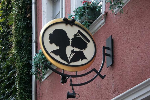 Heidelberg am Neckar - Heidelberger Studentenkuss, Haspelgasse Heidelberg am Neckar - Heidelberger Studentenkuss, Haspelgasse