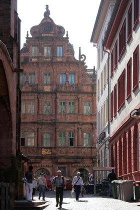 Heidelberg am Neckar - das Hotel zum Ritter in der Hauptstrasse