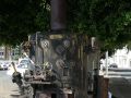Ein alter Dampflok-Kessel auf dem Bahnhofsvorplatz  in Windhoek, Namibia - TransNamib Museum - Eisenbahnmuseum Windhoek