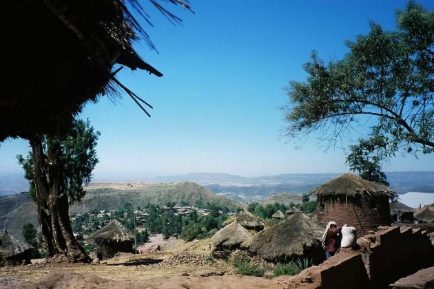 Das Dorf Lalibela in Äthiopien