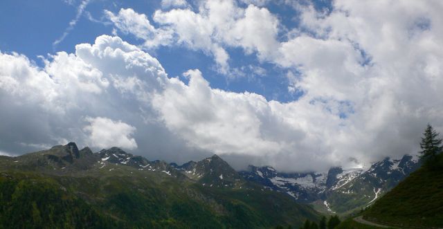 Die Timmelsjoch Südostseite im Passeiertal - der Blick auf die Texelgruppe mit ihren 3.000ern, Parco Naturale Gruppo di Tessa