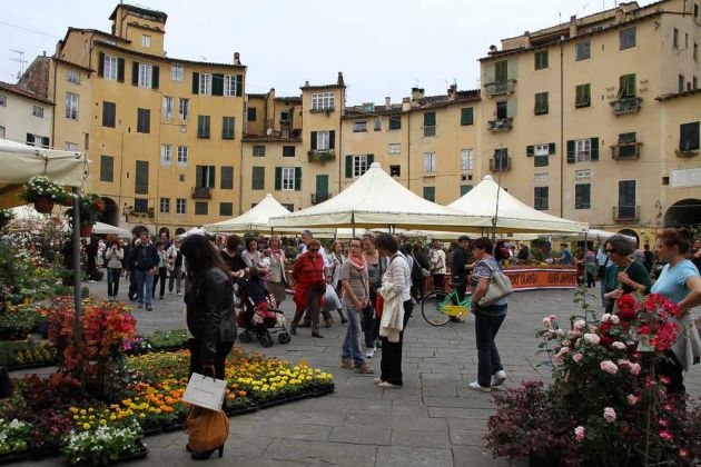 Urlaub in der Toskana - Lucca, die Piazza dell Anfiteatro Urlaub in der Toskana - Lucca, die Piazza dell Anfiteatro