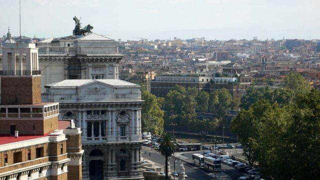 Rom-Panorama von der Aussichtsterrasse der Engelsburg Rom-Panorama von der Aussichtsterrasse der Engelsburg