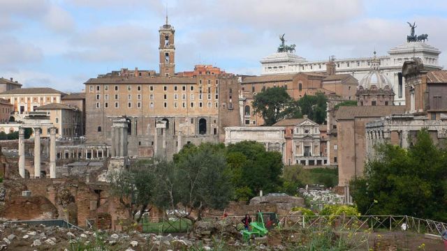 Tabularium, Septimius-Severus-Bogen und Monumento Nazionale a Vittorio Emanuele II - Forum Romanum, Rom