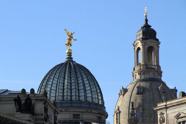 Städtereise Dresden, Sachsen - Zitronenquetsche und Kuppel der Frauenkirche