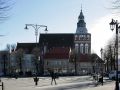 Der Marktplatz - Rynek-  mit St.-Marien-Kirche - Greifenberg in Pommern, dem heutigen Gryfice