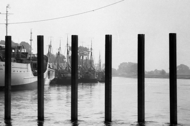 Bremen Vegesack 1963 - der Blick von der Vegesacker Weserpromenade auf die Lesum-Mündung Bremen Vegesack 1963 - der Blick von der Vegesacker Weserpromenade auf die Lesum-Mündung
