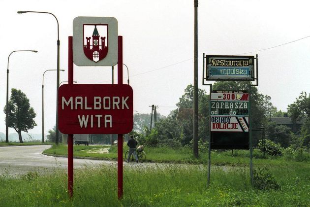Malbork Vita - Begrüssungs-Schild an der Stadtgrenze von Marienburg/Malborg
