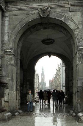 Grünes Tor und Langer Markt mit Rechtstädter Rathaus - Danzig, Gdańsk Grünes Tor und Langer Markt mit Rechtstädter Rathaus - Danzig, Gdańsk