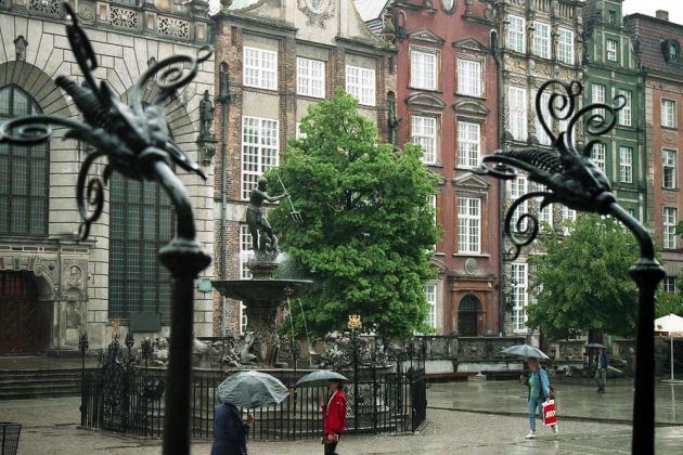 Długi Targ, Neptun-Brunnen am Langen Markt - Danzig, Gdańsk Długi Targ, Neptun-Brunnen am Langen Markt - Danzig, Gdańsk