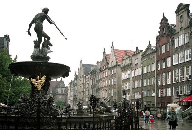 Długi Targ, Neptun-Brunnen am Langen Markt - Danzig, Gdańsk Długi Targ, Neptun-Brunnen am Langen Markt - Danzig, Gdańsk
