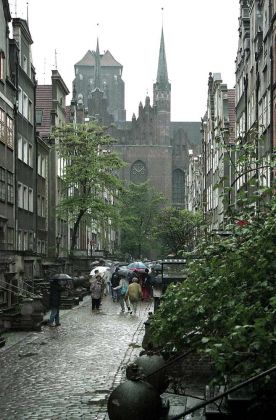 Ulica Mariacka, Frauengasse mit der Marienkirche - Danzig, Gdańsk Ulica Mariacka, Frauengasse mit der Marienkirche - Danzig, Gdańsk