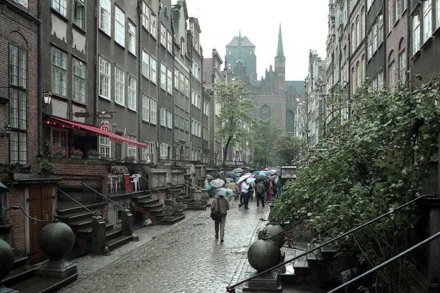 Ulica Mariacka, Frauengasse mit der Marienkirche - Danzig, Gdańsk Ulica Mariacka, Frauengasse mit der Marienkirche - Danzig, Gdańsk