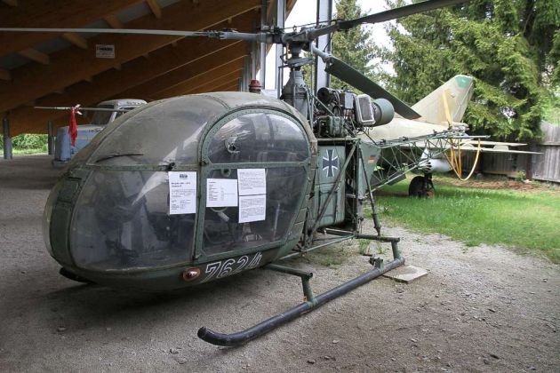 Deutsches Fahrzeugmuseum Fichtelberg - Alouette II Hubschrauber, Aéropatiale SE - Baujahre 1956 bis 1975 Deutsches Fahrzeugmuseum Fichtelberg - Alouette II Hubschrauber, Aéropatiale SE - Baujahre 1956 bis 1975
