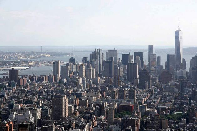 Von Midtown Manhattan bis zur Südspitze der Insel - Blick Empire State Building, Manhattan, New York City Von Midtown Manhattan bis zur Südspitze der Insel - Blick Empire State Building, Manhattan, New York City