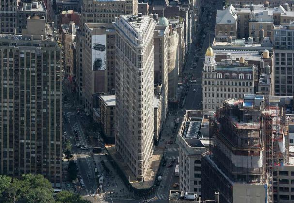 New York City - Blick vom Empire State Building Observation Deck, das Flatiron Building