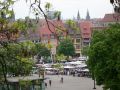 Blick von der Zitadelle auf den Domplatz von Erfurt