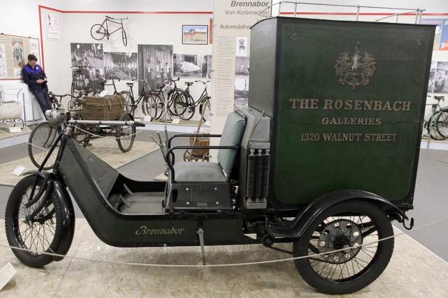 Die Brennaborette, ein dreirädriges Lieferfahrzeug von ca. 1908 bis 1911 - Industriemuseum Brandenburg/Havel Die Brennaborette, ein dreirädriges Lieferfahrzeug von ca. 1908 bis 1911 - Industriemuseum Brandenburg/Havel