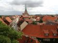 Mühlhausen, Thüringen - ein Rundblick vom Rabenturm der Stadtmauer auf die Altstadt mit der Marienkirche