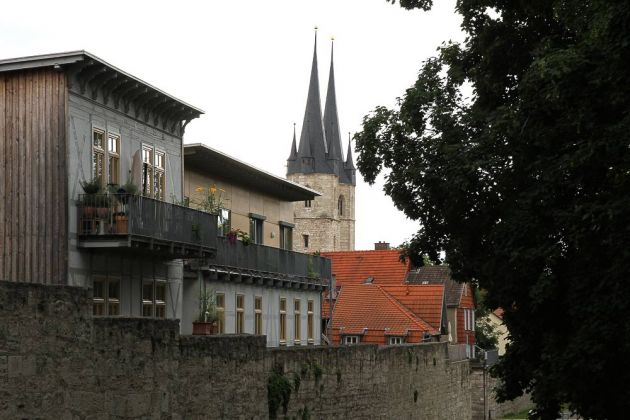 Mühlhausen, Thüringen - die Stadtmauer am Hohen Graben Mühlhausen, Thüringen - die Stadtmauer am Hohen Graben