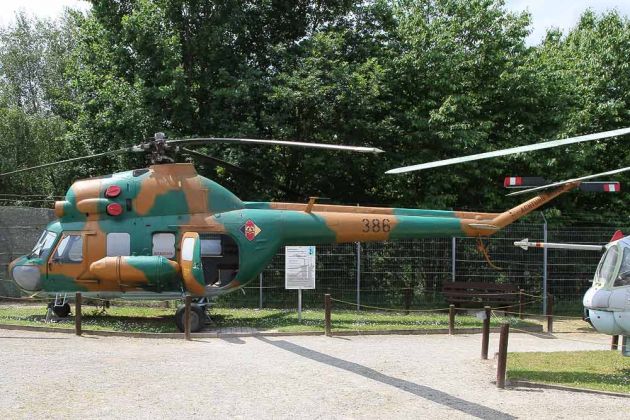 Grenzmuseum Schifflersgrund - Mehrzweckhubschrauber der sowjetischen Bauart MIL Mi-2 der DDR-Grenztruppen, hergestellt in Polen