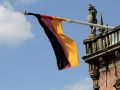 Der Bremer Marktplatz - die deutsche Flagge weht am Bremer Rathaus