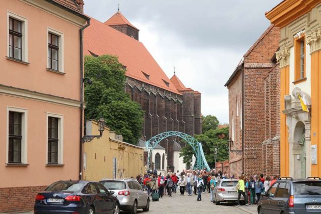 Ulica Katedralna mit Dombrücke - Dominsel Breslau Ulica Katedralna mit Dombrücke - Dominsel Breslau