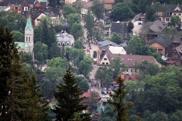 Blick vom Gubałówka auf die Innenstadt Zakopanes