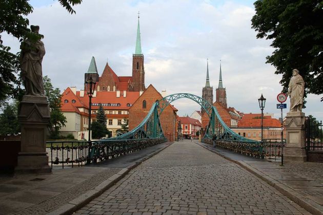 Dominsel Breslau - die Dombrücke, Städtereise Breslau Dominsel Breslau - die Dombrücke, Städtereise Breslau