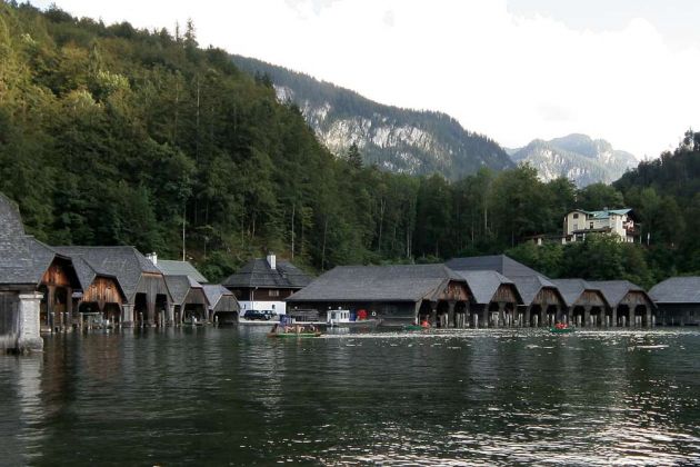 Königssee und Schönau - die Bootshäuser, Berchtesgadener Land Königssee und Schönau - die Bootshäuser, Berchtesgadener Land