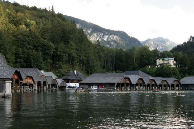 Königssee und Schönau - die Bootshäuser, Berchtesgadener Land