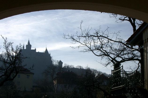 Wernigerode, Harz - Hotel am Anger, Blick auf das Schloss
