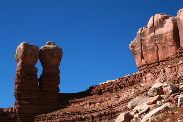 Die Twin Rocks von Bluff, Utah