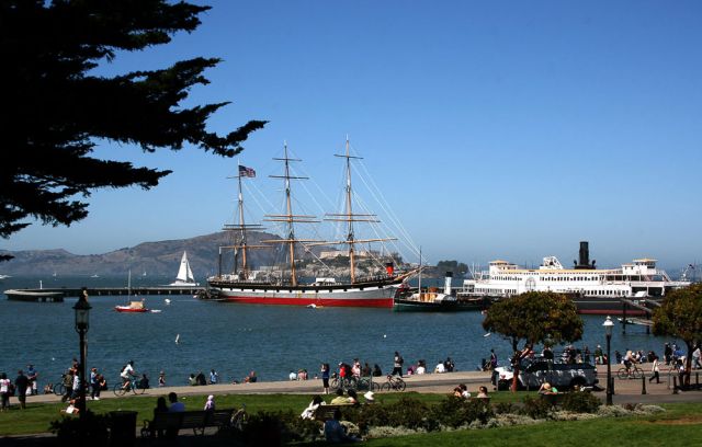 San Francisco Maritime National Park und die Belclutha am Hyde Street Pier San Francisco Maritime National Park und die Belclutha am Hyde Street Pier