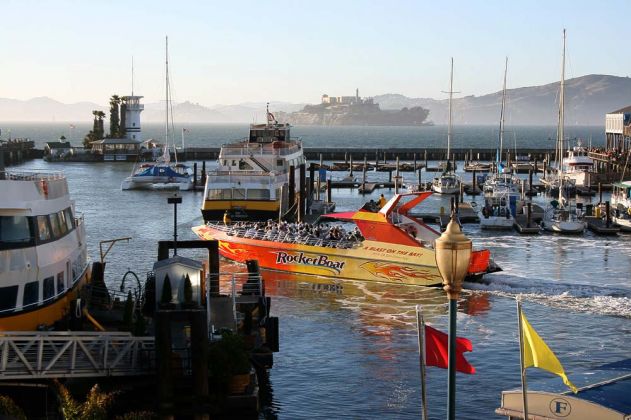 Pier 39 Impressionen mit Rocket Boat - Fishermans Wharf, San Francisco