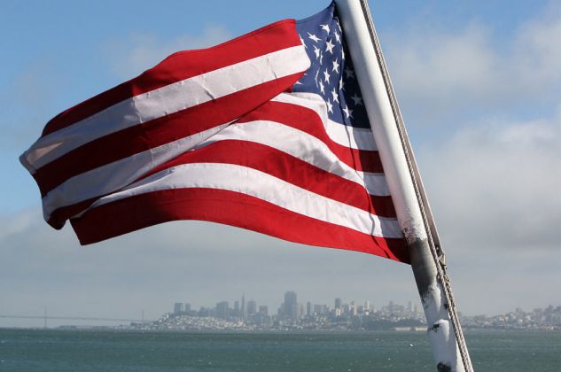 Stars and Stripes - San Francisco Panorama und San Francisco Bay, Kalifornien