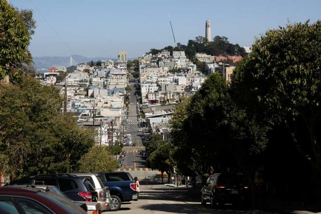 Die Lombard Street zum Telegraph Hill Die Lombard Street zum Telegraph Hill