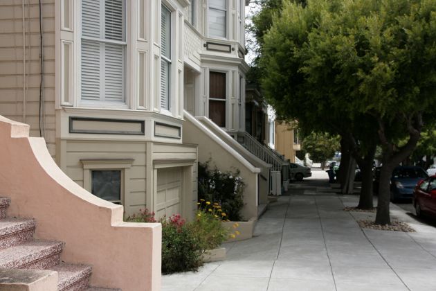 Häuser im viktorianischen Stil - 24th Street, Castro, San Francisco Häuser im viktorianischen Stil - 24th Street, Castro, San Francisco