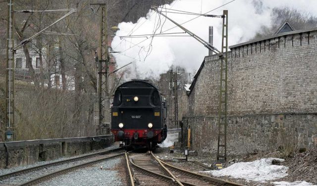 Die Bergkönigin 95 027 auf der Rübelandbahn - Rangierfahrt in Rübeland Die Bergkönigin 95 027 auf der Rübelandbahn - Rangierfahrt in Rübeland