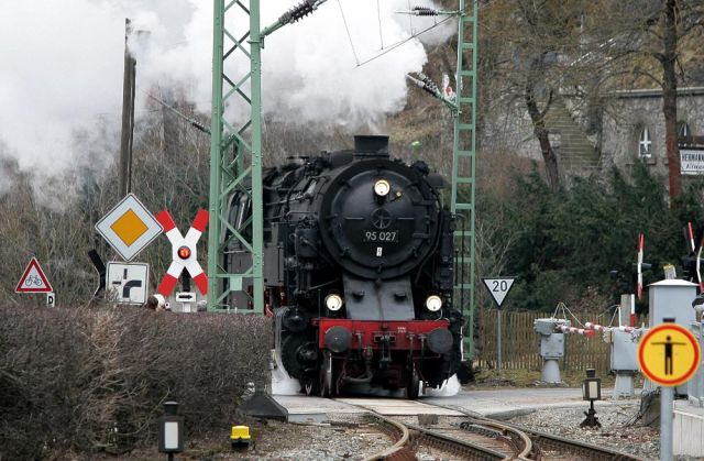 Die Bergkönigin 95 027 auf der Rübelandbahn - Rangierfahrt in Rübeland Die Bergkönigin 95 027 auf der Rübelandbahn - Rangierfahrt in Rübeland